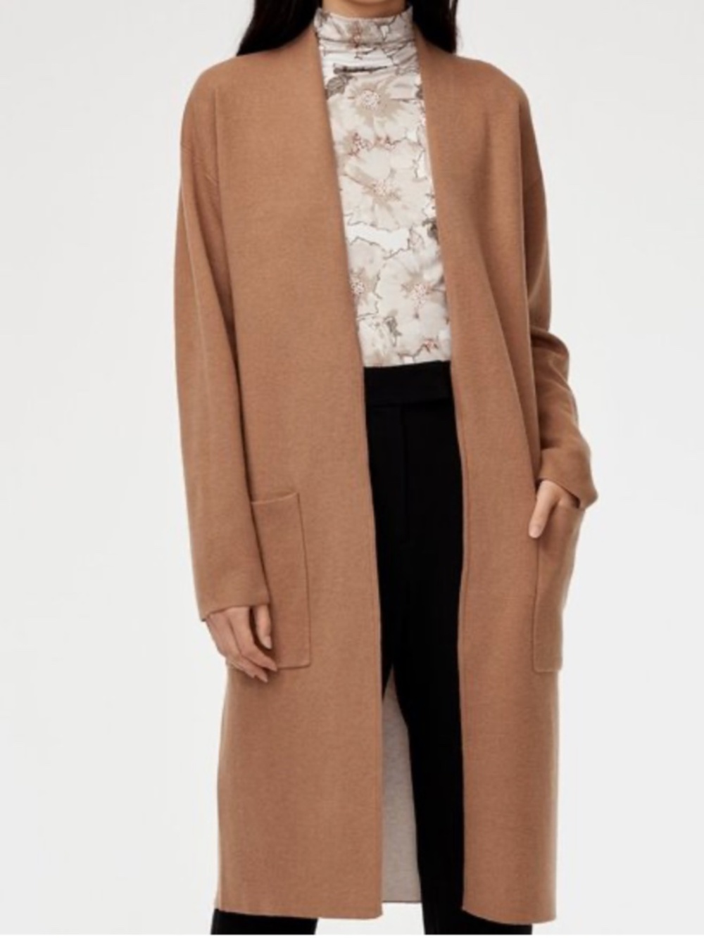 ARITZIA BABATON LANCE CARDIGAN CAMEL